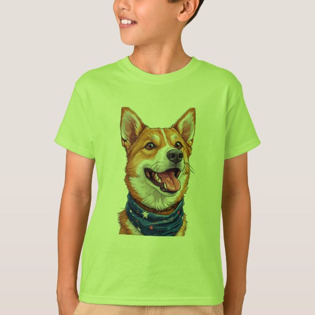 Camiseta Perro de dibujos animados lindo (Anverso)