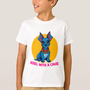 Camiseta Perro de dibujos animados lindo con collar
