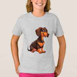 Camiseta Perro de dibujos animados lindo Dachshund