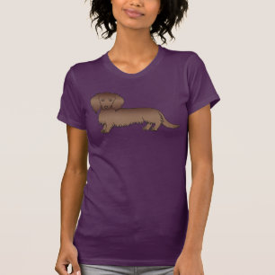 Camiseta Perro De Dibujos Animados Lindo Dachshund Pelo Lar