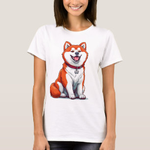 Camiseta Perro de dibujos animados lindo Shiba Inu