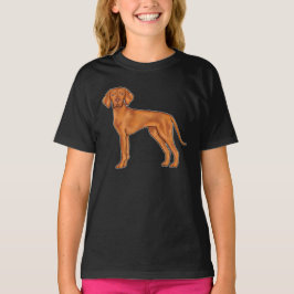 Camiseta Perro de dibujos animados rojo marrón del puntero 