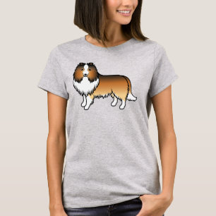 Camiseta Perro de dibujos animados Sable Shetland Sheepdog 