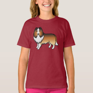 Camiseta Perro de dibujos animados Sable Shetland Sheepdog