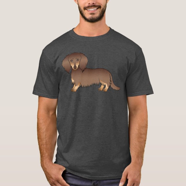 Camiseta Perro de dibujos animados salchicha de pelo largo  (Anverso)
