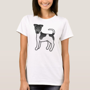 Camiseta Perro de dibujos animados Smooth Fox Terrier negro