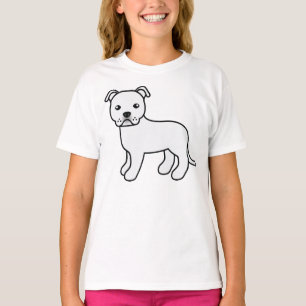 Camiseta Perro de Dibujos Animados Staffordshire Bull Terri