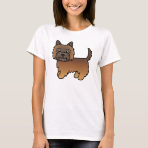 Camiseta Perro de dibujos animados Terrier Brindle Rojo Cai