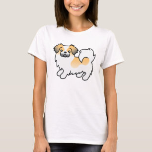 Camiseta Perro de dibujos animados tibetano spaniel parti-c