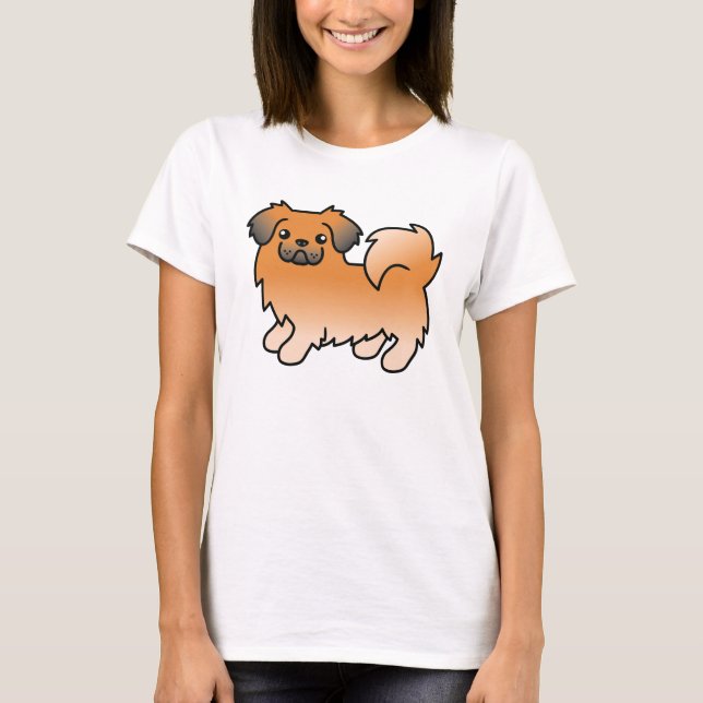 Camiseta Perro de dibujos animados Tibetano Spaniel Sable R (Anverso)