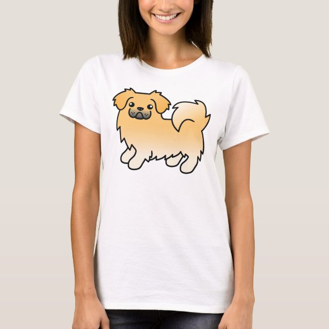 Camiseta Perro de dibujos animados tibetanos de Fawn (Anverso)