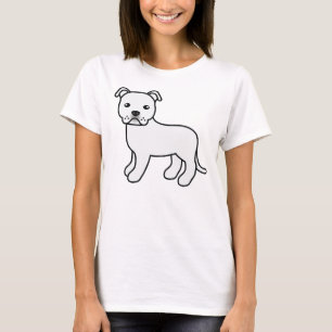 Camiseta Perro de dibujos animados White Staffordshire Bull