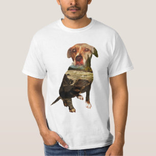 Camiseta perro de doble exposición