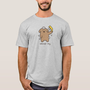 Camiseta Perro de ducha Caniche marrón Tiempo de baño Kawai