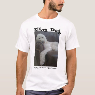 Camiseta Perro de Elton:  Colgante hacia fuera
