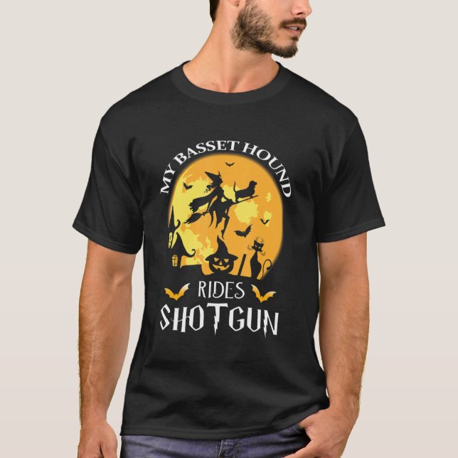 Camiseta Perro de escopeta de Basset Hound Rides (Anverso)