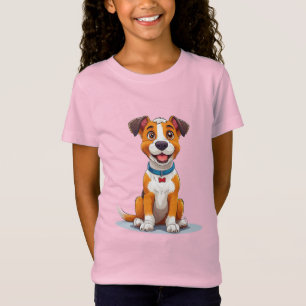 Camiseta Perro de estilo cartoon alegre con expresión brill
