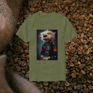 Camiseta Perro de fantasía, arte pop moderno verde de los h