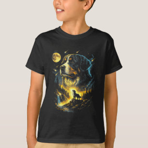 Camiseta perro de fantasía de montaña de Berna aullando a l