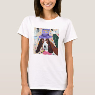 Camiseta Perro de Fiesta Basset Hound 