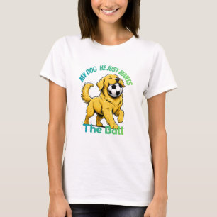 Camiseta Perro de fútbol Retriever Dorado Mi perro quiere l