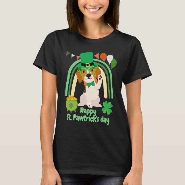 Camiseta Perro de gambas feliz del día de san patrick con c (Anverso)