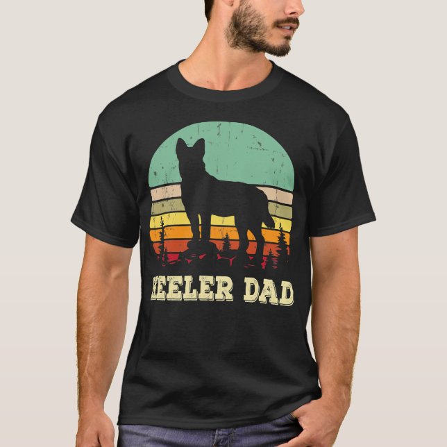 Camiseta Perro de ganado australiano Mascota azul rojo Heel (Anverso)
