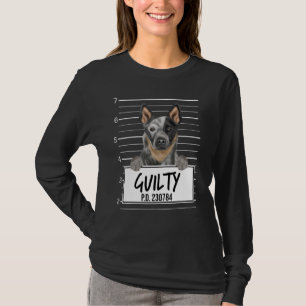 Camiseta Perro de ganado australiano Mugshot Guilty Dog