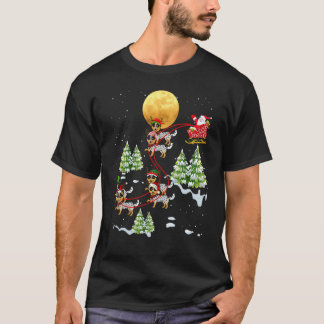 Camiseta Perro de Ganado Australiano Reno Navidad Montando 