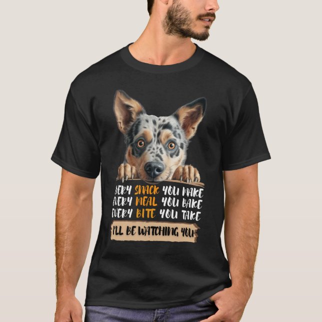 Camiseta Perro de ganado australiano - Te estaré vigilando (Anverso)