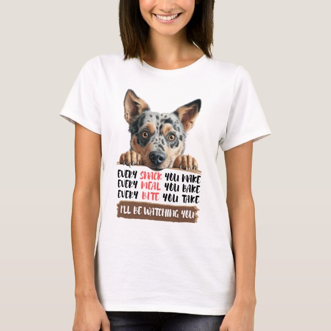 Camiseta Perro de ganado australiano - Te estaré vigilando  (Anverso)