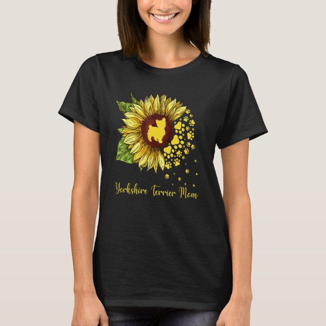 Camiseta Perro de girasol de Yorkshire Terrier Mom (Anverso)