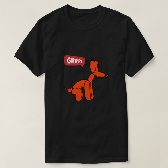 Camiseta Perro de globo de Fiesta Sitting rojo - GRRR! (Diseño del anverso)