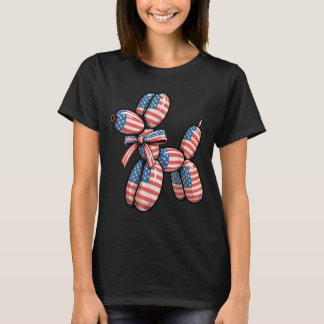 Camiseta Perro de Globo Torsión de Globo 4 de Julio America