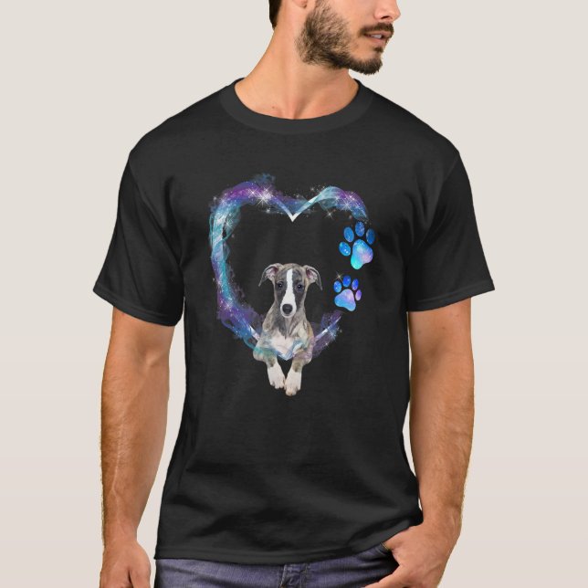 Camiseta Perro de Greyhound inglés en el corazón (Anverso)