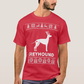 Camiseta Perro de Greyhound Navidades de Navidad reno Fea N
