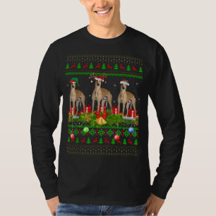 Camiseta Perro de Greyhound Xmas iluminando el Greyhound C