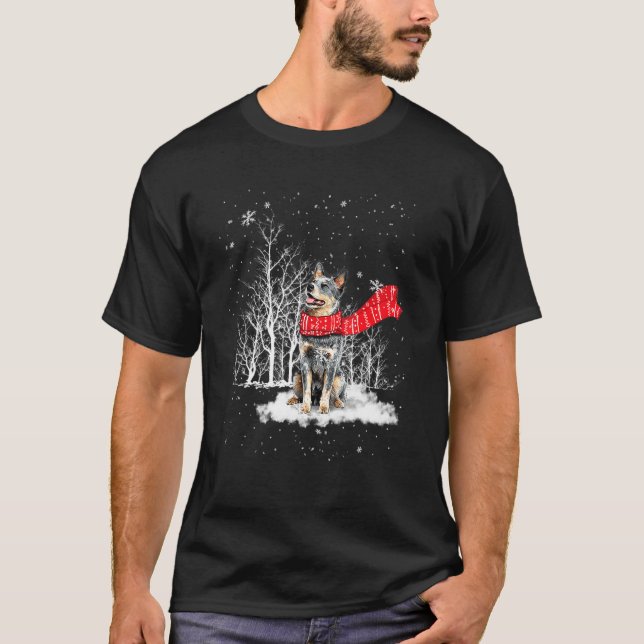 Camiseta Perro de Guay con bufanda Navidades de copos de ni (Anverso)