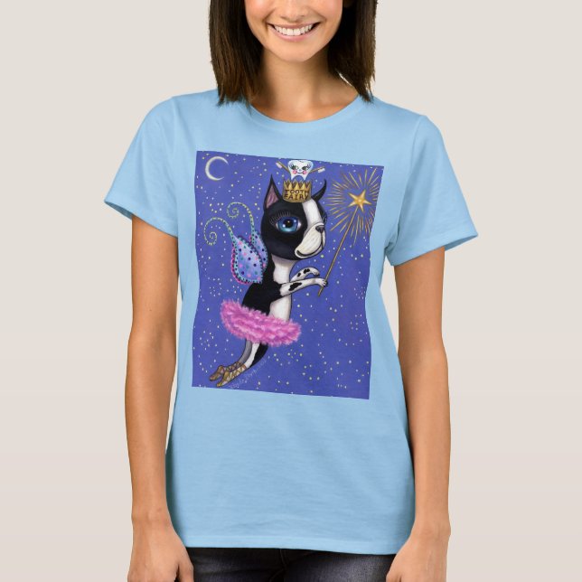 Camiseta Perro de hadas de dientes Perro de Boston Terrier  (Anverso)