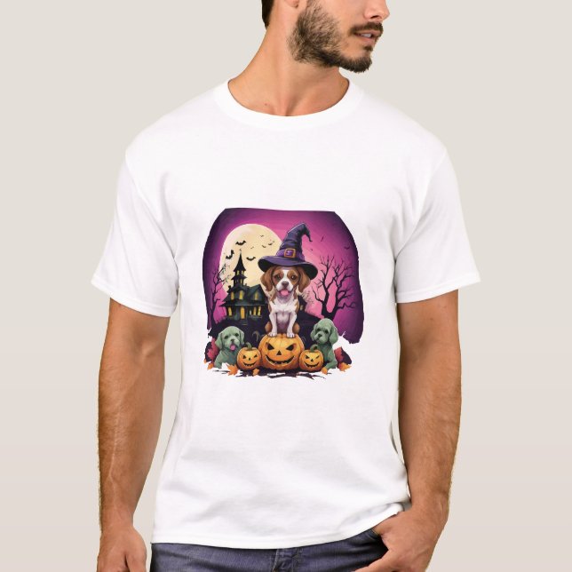 Camiseta Perro de Halloween Amantes del Otoño (Anverso)