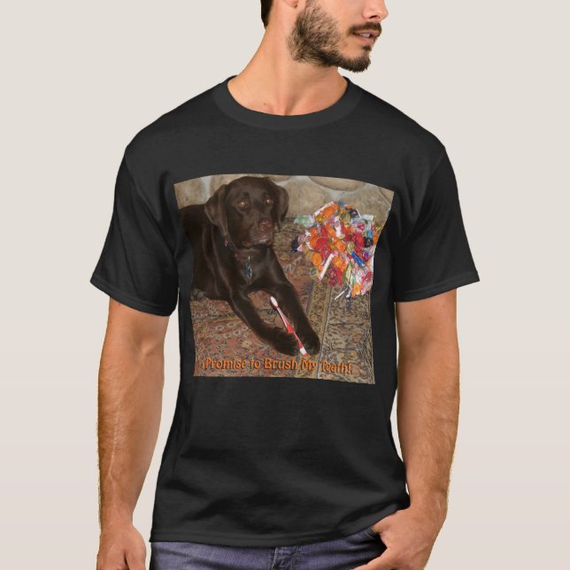 Camiseta Perro de Halloween con dulce unisex (Anverso)