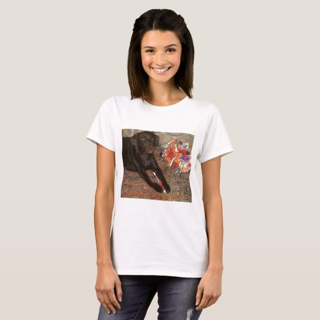 Camiseta Perro de Halloween con mujeres dulces (Anverso completo)