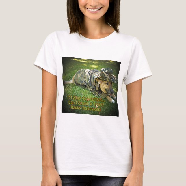 Camiseta Perro de Halloween en camuflaje (Anverso)