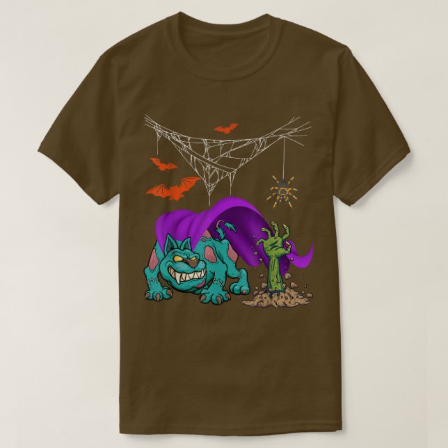 Camiseta Perro de Halloween Scary Zombie Mateo Perro Lover  (Diseño del anverso)