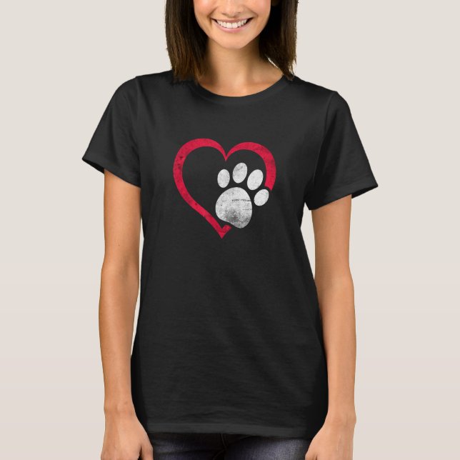 Camiseta Perro de Heart Paw Animal Puppy Whisperer Fur (Anverso)