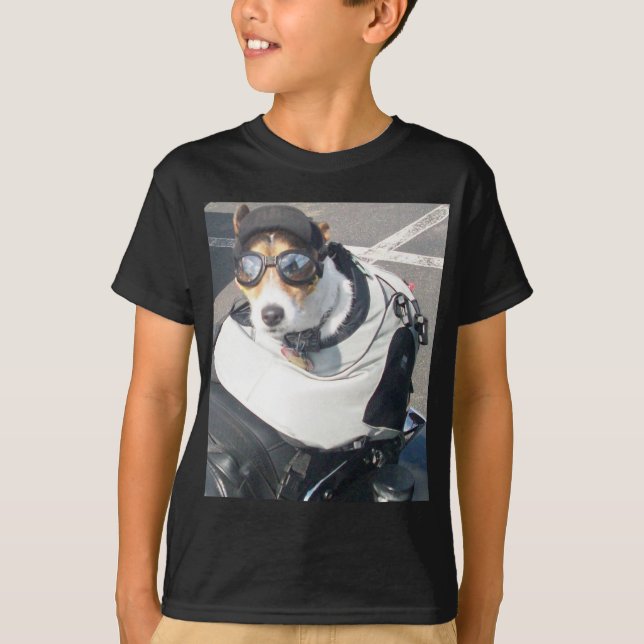 Camiseta Perro De Hog De Motocicleta Nacido Para Montar Rus (Anverso)