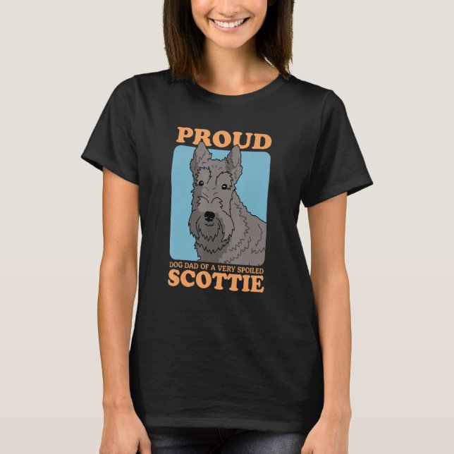 Camiseta Perro De Hombres Papá De Escocia, Perrito De Escoc (Anverso)