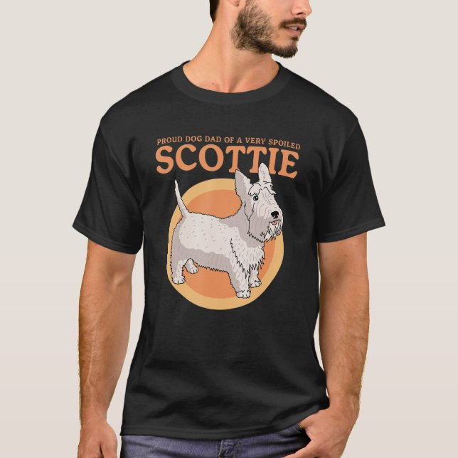 Camiseta Perro De Hombres Papá De Escocia, Perrito De Escoc (Anverso)