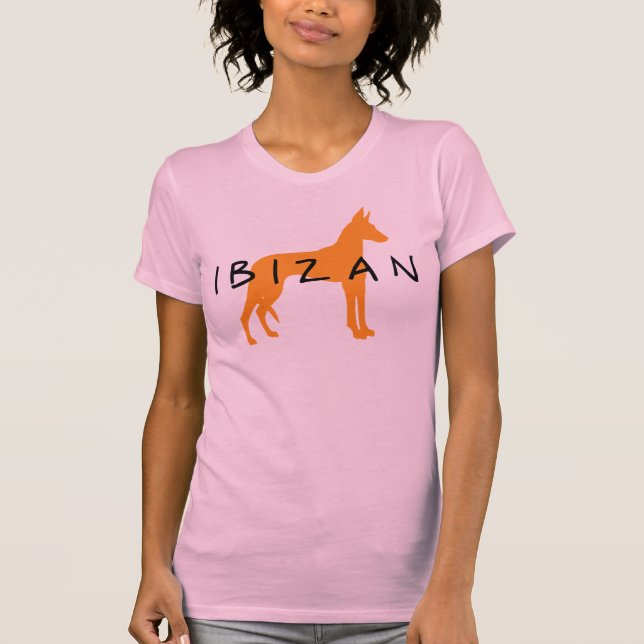 Camiseta Perro de Ibizan (oro con el texto) (Anverso)