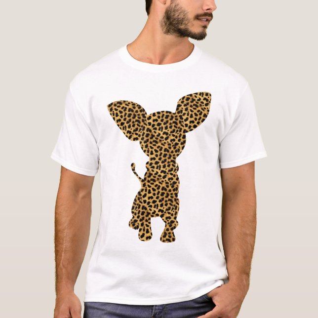 Camiseta Perro de impresión de leopardo de Chihuahua (Anverso)